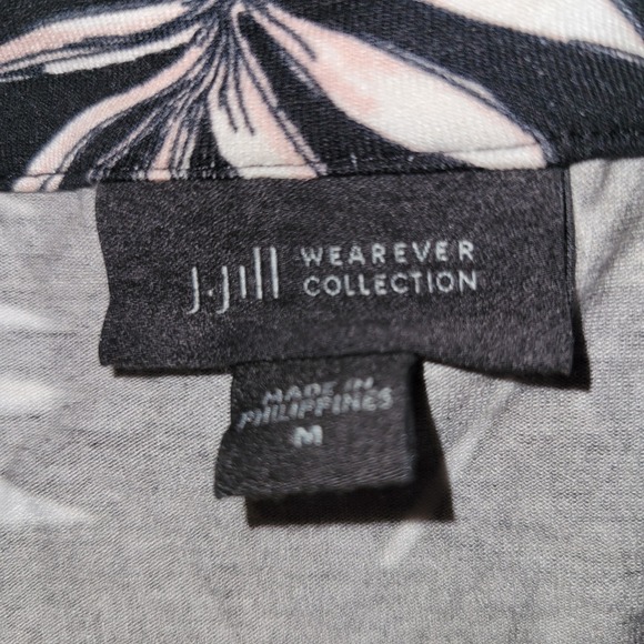 J JILL M Hawaiian Print Floral Short Sleeve Summer Beach Comfort Casual Blouse - Picture 4 of 8